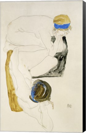 Framed Two Reclining Figures, 1912 Print