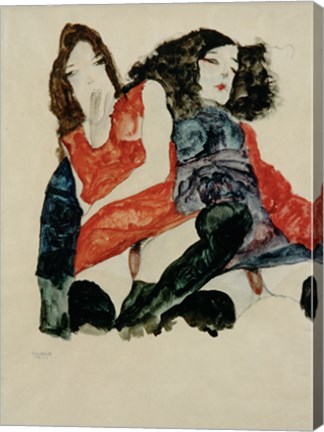 Framed Two Girls, 1911 Print