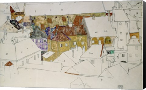 Framed Yellow Town, 1914 Print