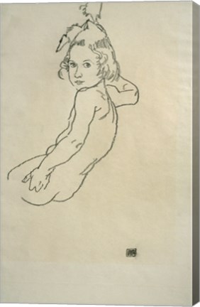 Framed Nude Child, 1917 Print