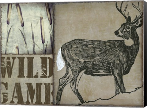 Framed Deer with white tail Print