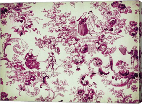 Framed Toile Fabrics III Print