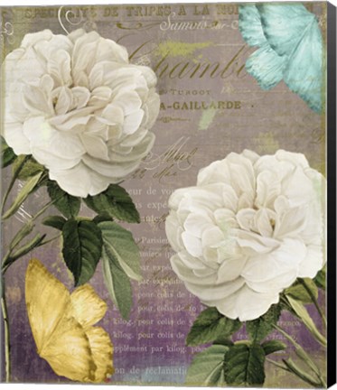 Framed White Roses Print