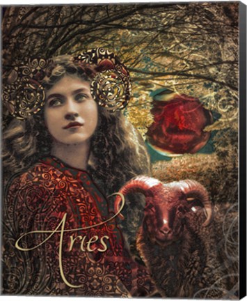 Framed Art Nouveau Zodiac Aries Print