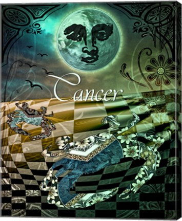 Framed Art Nouveau Zodiac Cancer Print