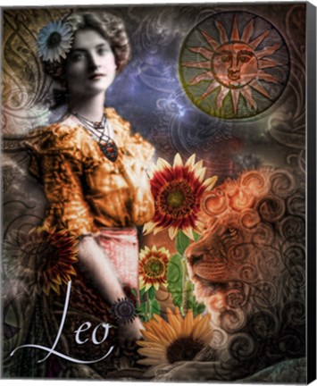 Framed Art Nouveau Zodiac Leo Print