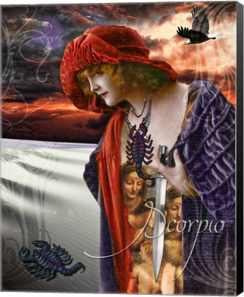 Framed Art Nouveau Zodiac Scorpio Print