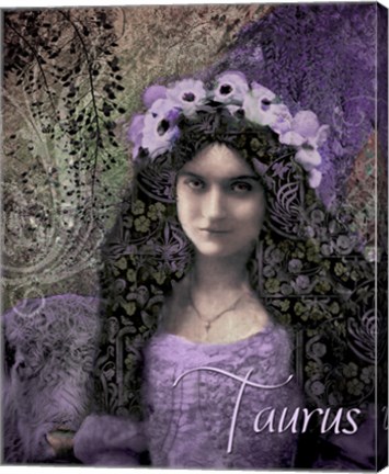 Framed Art Nouveau Zodiac Taurus Print
