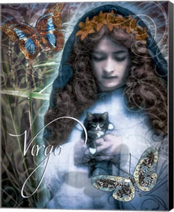 Framed Art Nouveau Zodiac Virgo Print