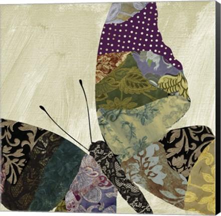 Framed Butterfly Brocade I Print