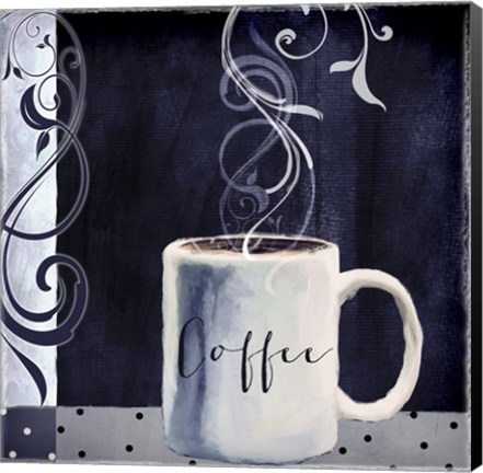 Framed Cafe Blue I Print