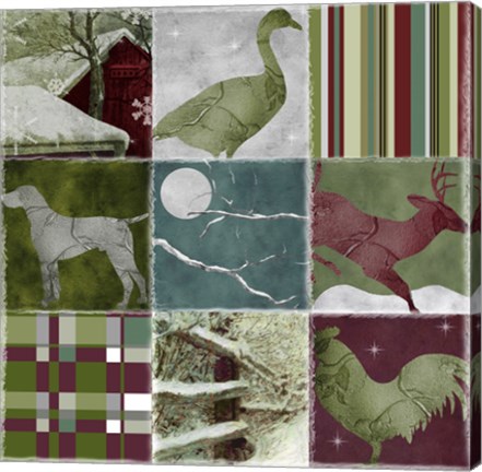 Framed Country  Christmas Nine Print