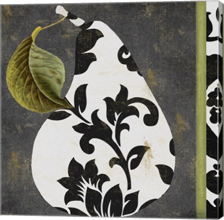 Framed Decorative Pear I Print