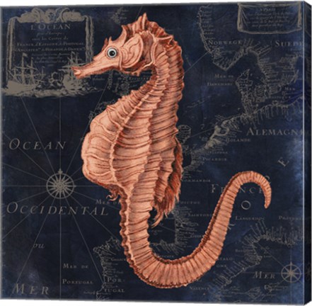 Framed Maritime Blues I Print