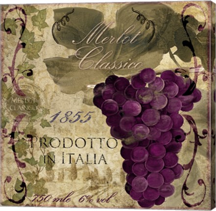 Framed Vino Italiano I Print