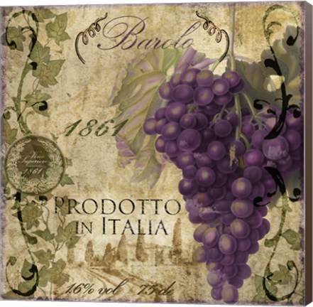 Framed Vino Italiano II Print