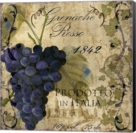 Framed Vino Italiano III Print