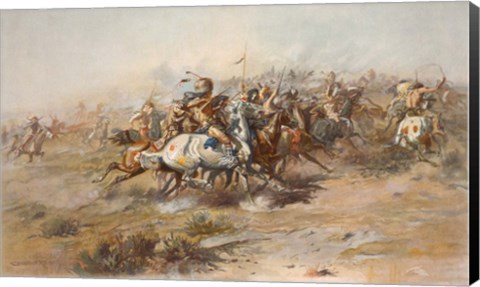 Framed Battle of Little Bighorn Print