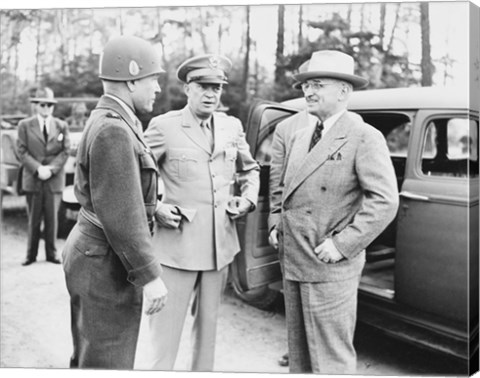 Framed Harry Truman with General Eisenhower and Hickey Print