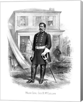 Framed General George McClellan Print