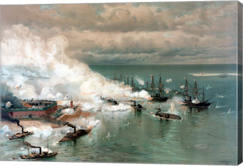 Framed Battle of Mobile Bay Print