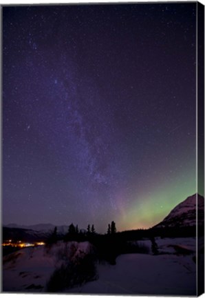 Framed Aurora Borealis and Milky Way Print