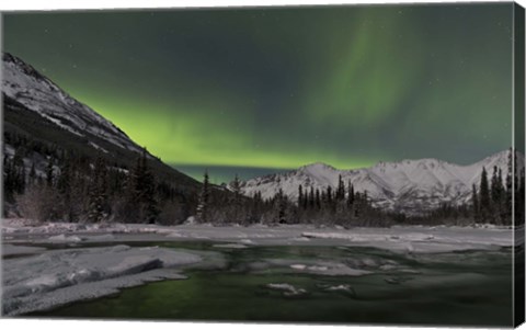 Framed Aurora Borealis over Annie Lake, Yukon, Canada Print