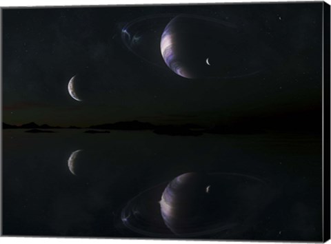 Framed Sunset on Epsilon Eridani B5 Print