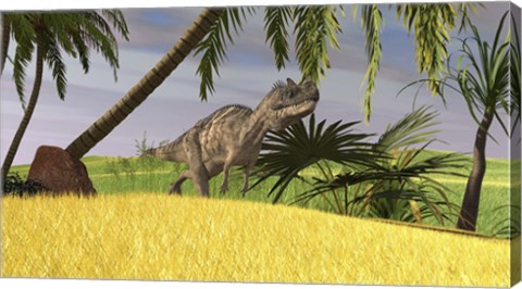 Framed Ceratosaurus Hunting Print