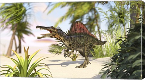 Framed Spinosaurus Hunting for Meal Print