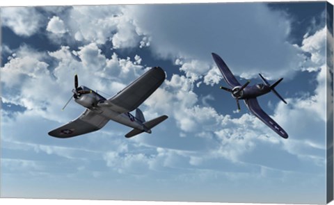 Framed American Vought F4U Corsair Print