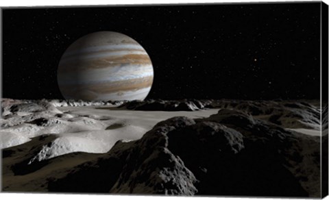 Framed Jupiter&#39;s Large Moon, Europa Print