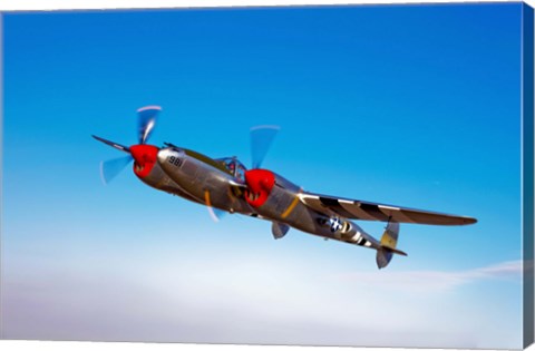 Framed Lockheed P-38 Lightning Fighter Print