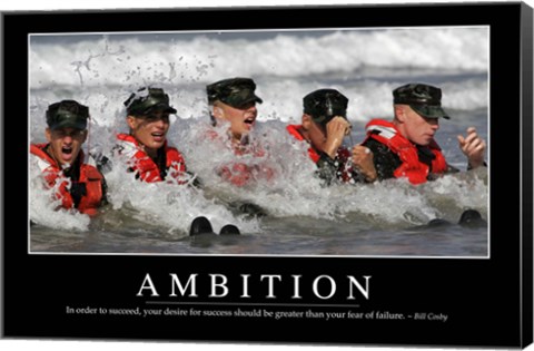 Framed Ambition: Inspirational Quote and Motivational Poster Print