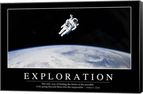 Framed Exploration: Inspirational Quote and Motivational Poster Print