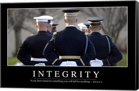 Framed Integrity: Inspirational Quote and Motivational Poster Print