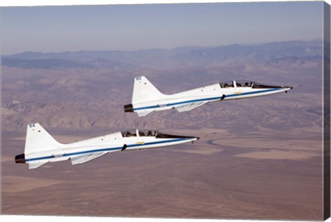Framed Two T-38A Mission Support Aircraft Print