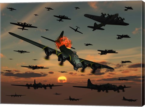 Framed B-17 Flying Fortress Print