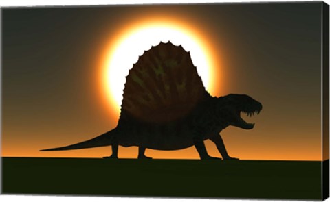 Framed Sail-backed Dimetrodon Print