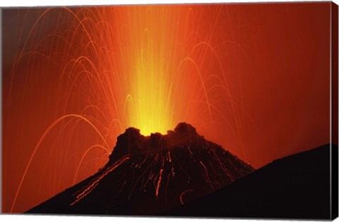 Framed Stromboli Eruption Print