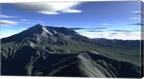 Framed Terragen Render of Mt St Helens Print