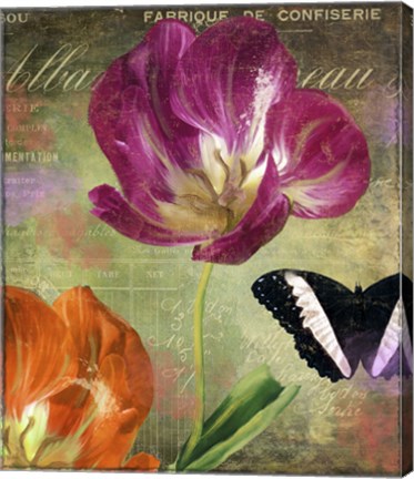 Framed Aubergine Peony Print