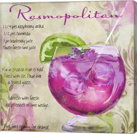 Framed Cocktail Quartet I Print