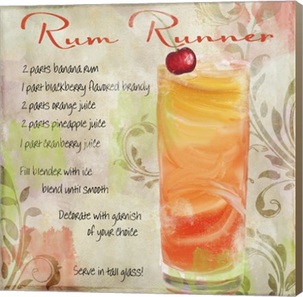 Framed Cocktail Quartet III Print