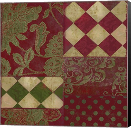 Framed Merry Christmas Patchwork II Print