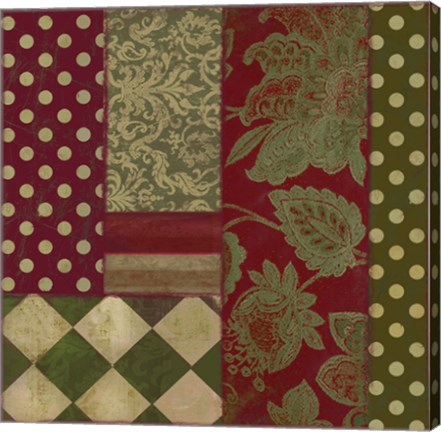 Framed Merry Christmas Patchwork III Print