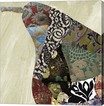 Framed Pear Brocade I Print