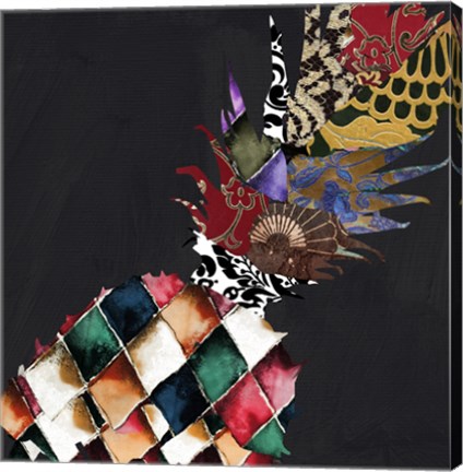 Framed Pineapple Brocade II Print