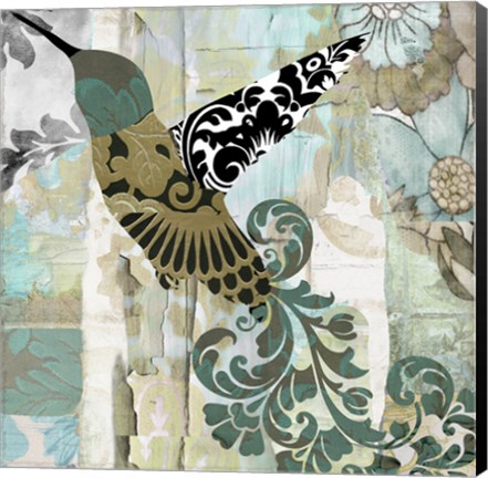 Framed Hummingbird Batik II Print