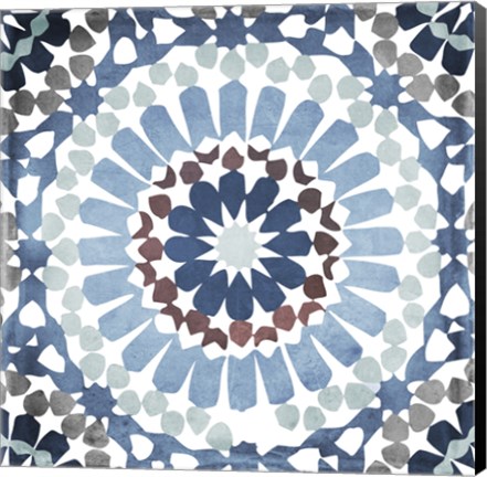 Framed Moroccan Blues IV Print